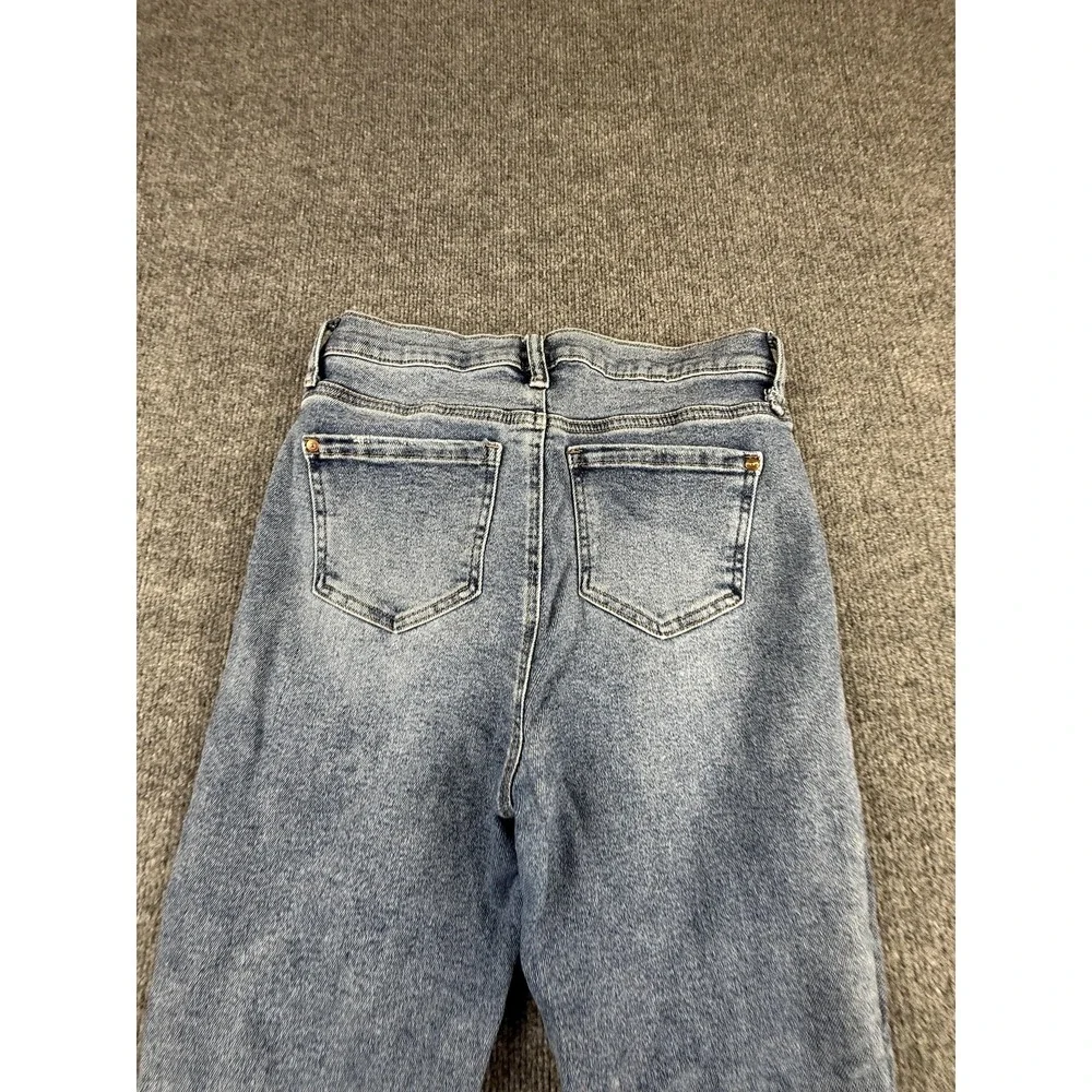 Fashion Nova Jeans Juniors 11/30‎ Medium Wash High Rise Skinny Distressed Denim